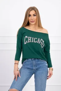 Blouse with Chicago green print