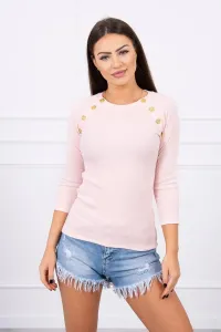 Blouse with decorative buttons powder pink