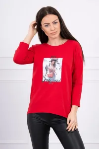 Blouse with Original print red