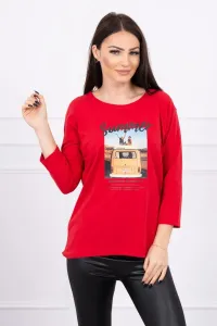 Blouse with print Summer car red