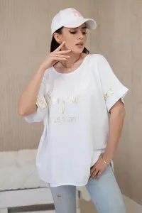 Cotton blouse of a larger size steamed white