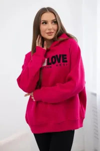 Cotton insulated hoodie in fuchsia