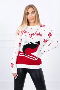 Ecru sweater with Christmas motif