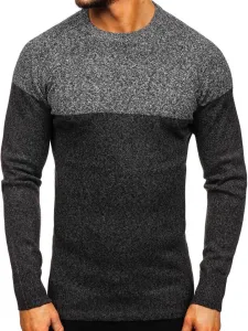 Elegant men's sweater H1809 - dark grey, #8376687