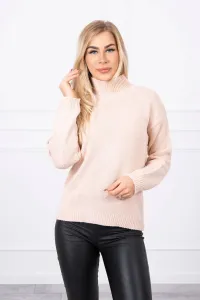High-neckline sweater dark powder pink