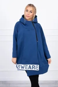 Insulated denim sweatshirt with zipper