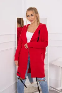Insulated raincoat with hood red