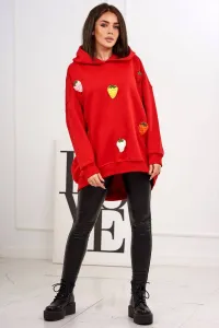 Insulated sweatshirt with a red strawberry motif