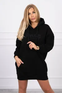 Insulated sweatshirt with embroidered inscription oversize black