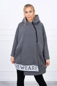 Insulated sweatshirt with graphite zipper