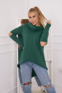 Insulated sweatshirt with longer back dark green #5336935