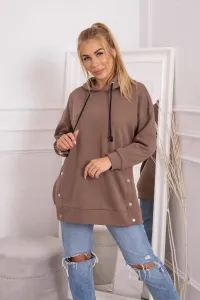 Insulated sweatshirt with mocca-studs