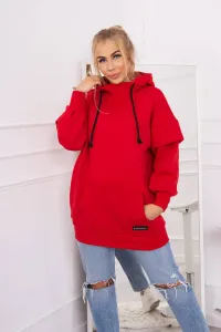 Insulated sweatshirt with turtleneck red