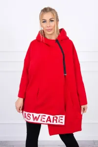 Insulated sweatshirt with zipper red