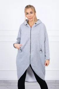 Long insulated sweatshirt of gray color