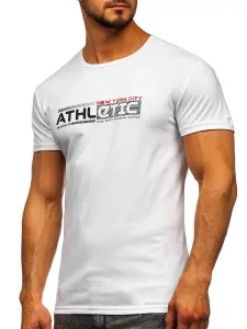 Men's T-shirt with Athletic SS10951 print - white, #8442106