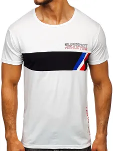 Men's T-shirt with print KS1957 - white,