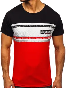 Men's T-shirt with print KS1959 - red,