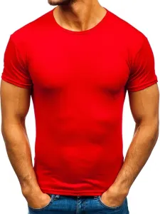 Men's T-shirt without print 0001 - red,
