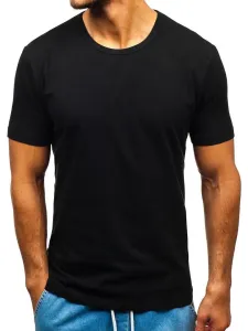 Men's T-shirt without print T1280 - black, #8439230