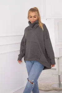 Oversize insulated graphite sweatshirt