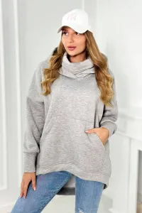 Oversize insulated sweatshirt gray color