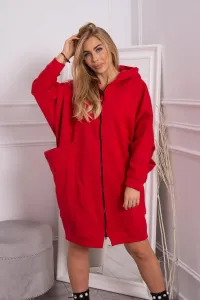 Oversize insulated sweatshirt red