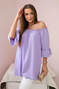 Spanish blouse with ruffles on the sleeve light purple