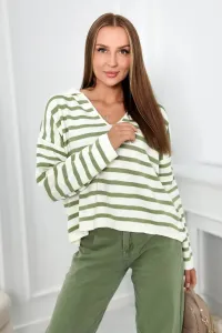 Striped sweater dark mint