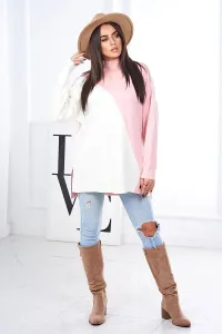 Sweater with a longer back - light pink