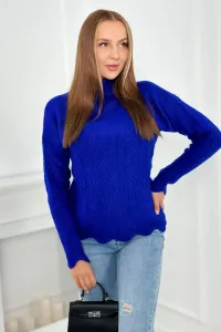 Sweater with decorative ruffles cornflower blue
