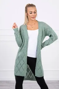 Sweater with geometric pattern dark mint