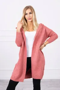 Sweater with hood dark pink