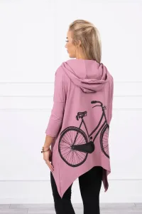 Sweatshirt with cycling print dark pink