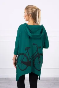 Sweatshirt with cycling print green