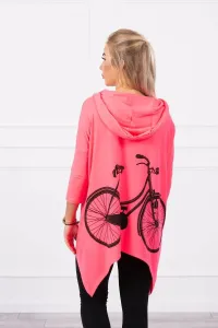 Sweatshirt with pink neon bicycle print