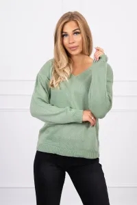 V-neck sweater dark mint