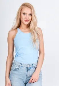 Women's tank top with a cut-out on the back - blue,