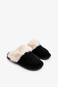 Black Befana children's slippers with fur #8774443