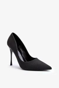Black Glittering Tiberon High Heels