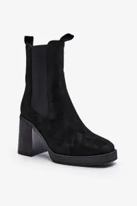 Black women's heeled boots Piovere