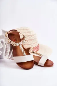 Children's leather sandals with buckle beige Letto #6078594