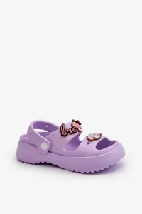 Children's lightweight foam sandals with embellishments, purple Ifrana