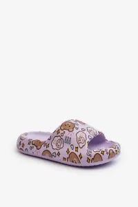 Children's lightweight slippers with purple teddy bears by Evitrapa