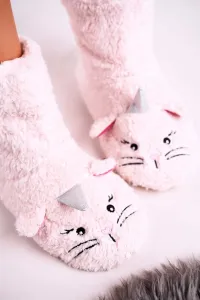 Children's padded sheepskin slippers Kitten Light pink #5311755