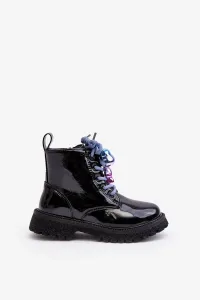 Children's patented insulated boots with embellishment, black Bunnyjoy