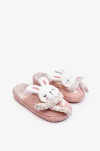 Children's pink bunny slippers with thick soles, Dasca