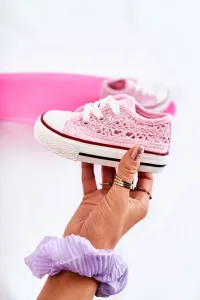 Children's sneakers with lace pink Roly-Poly #7430855