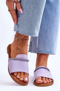 Elegant flat sandals purple Termen