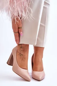 Elegant pumps with a decorative heel Sergio Leone PB217 Nude
